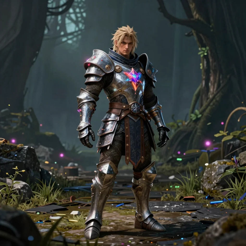Game cover art for a fantasy RPG, epic hero character, detailed a