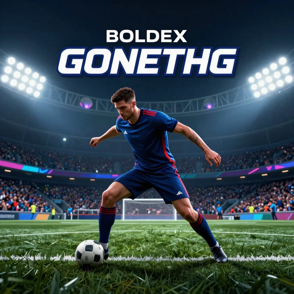Game cover art for a sports simulation game, dynamic athlete pose